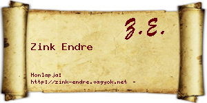 Zink Endre névjegykártya